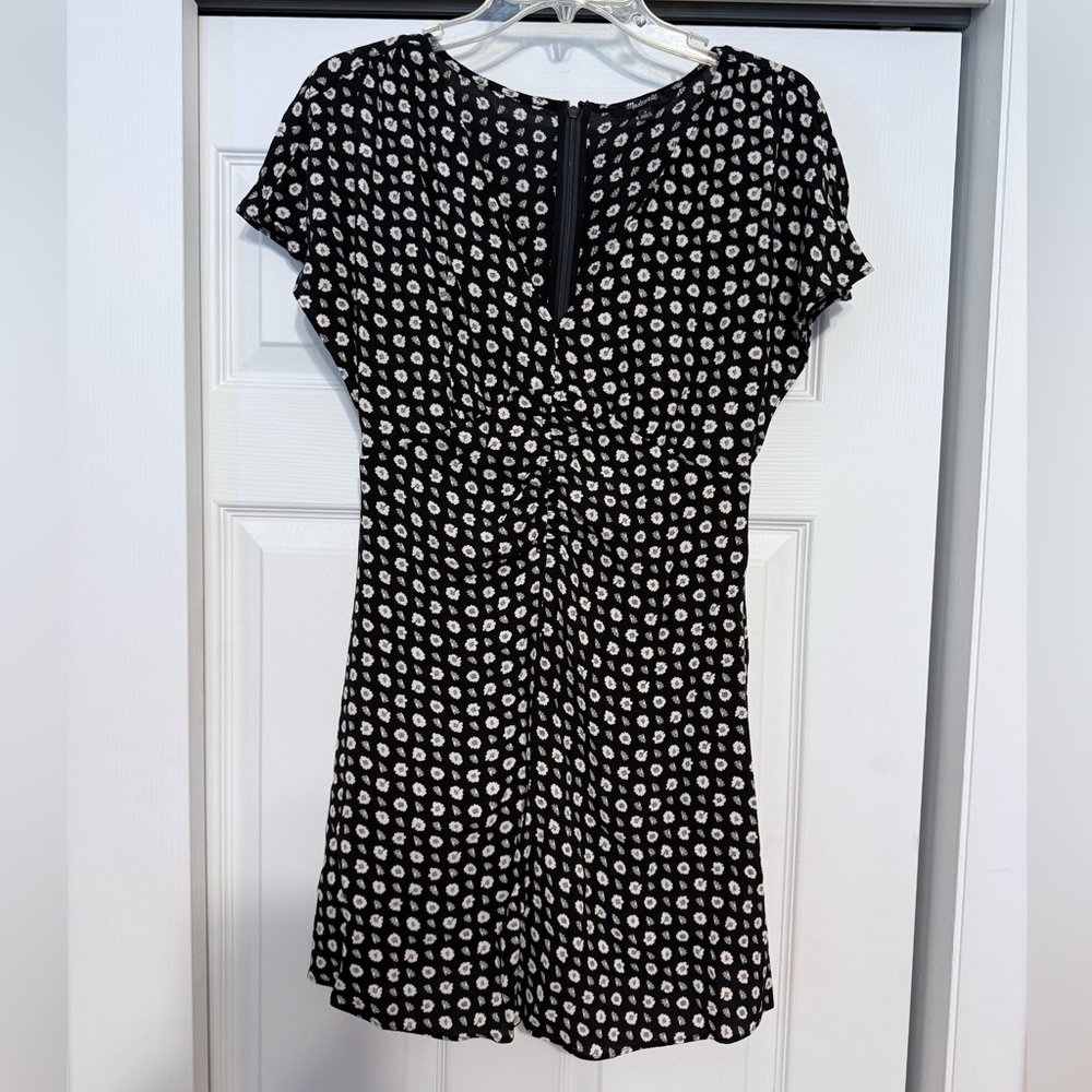 Madewell Black & White Floral Mini Dress - Size 2